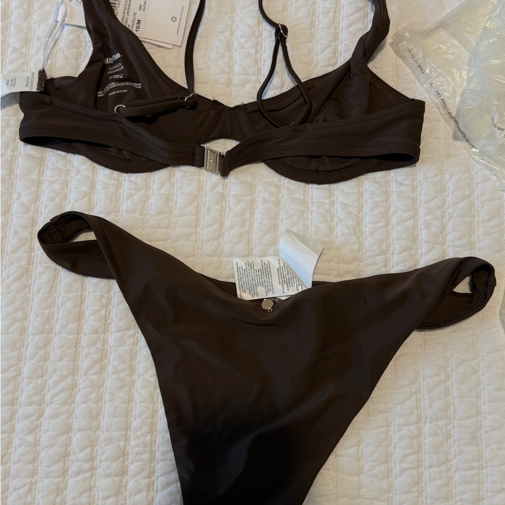 Rhythm Dark Brown Two-Piece Bikini Set - M - Picture 7 of 12